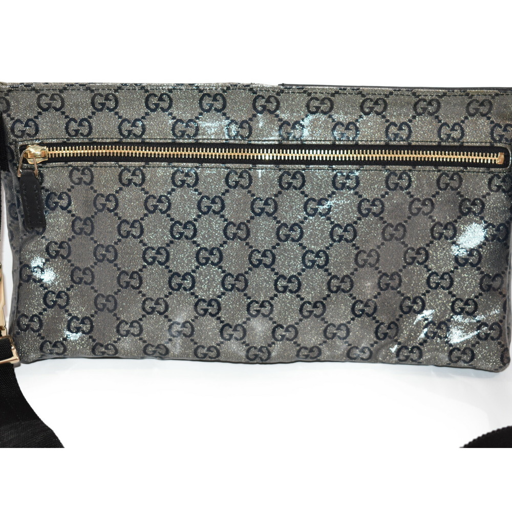 Gucci Bum GG Metallic bag Classic Leather Body Bag Belt Gray Body Crystal Waist